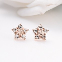 Crystal snowflakes - rose gold earringsEarrings