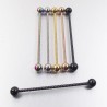 Twisted industrial barbell - body piercing - stainless steel - 38mmEarrings