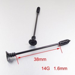 Twisted industrial barbell - body piercing - stainless steel - 38mmEarrings