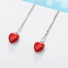 Long earrings with red heartEarrings