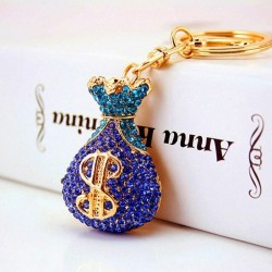 Crystal money bag - keychainKeyrings