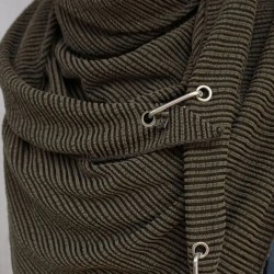 Multi-purpose shawl with metal star - scarf with buttons / dotsScarves
