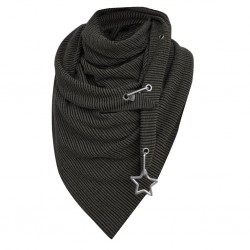 Multi-purpose shawl with metal star - scarf with buttons / dotsScarves