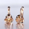 Earrings with flower & yellow crystal - rose goldEarrings