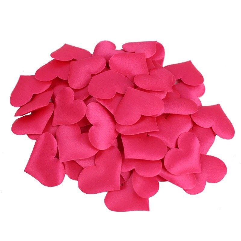 Satin hearts petals - confetti - weddings / tables / beds / Valentine's decoration - 100 pieces - 35mmValentine's day