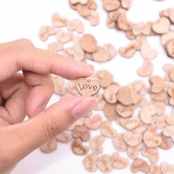 Mini wooden love hearts - decoration - 100 piecesValentine's day