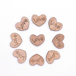 Mini wooden love hearts - decoration - 100 piecesValentine's day