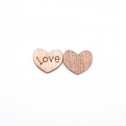 Mini wooden love hearts - decoration - 100 piecesValentine's day
