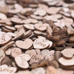 Mini wooden love hearts - decoration - 100 piecesValentine's day