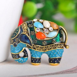 Thailand elephant with crystals - broochBrooches