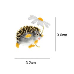 Small hedgehog with a flower - broochBrooches
