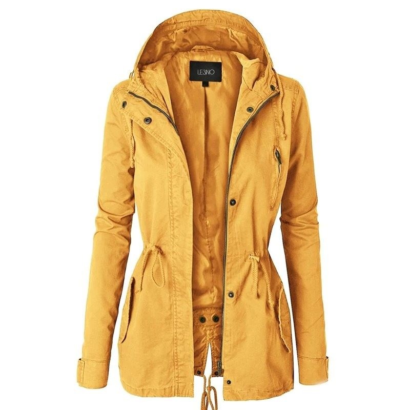 Warm hooded jacket - long - with zipperJackets