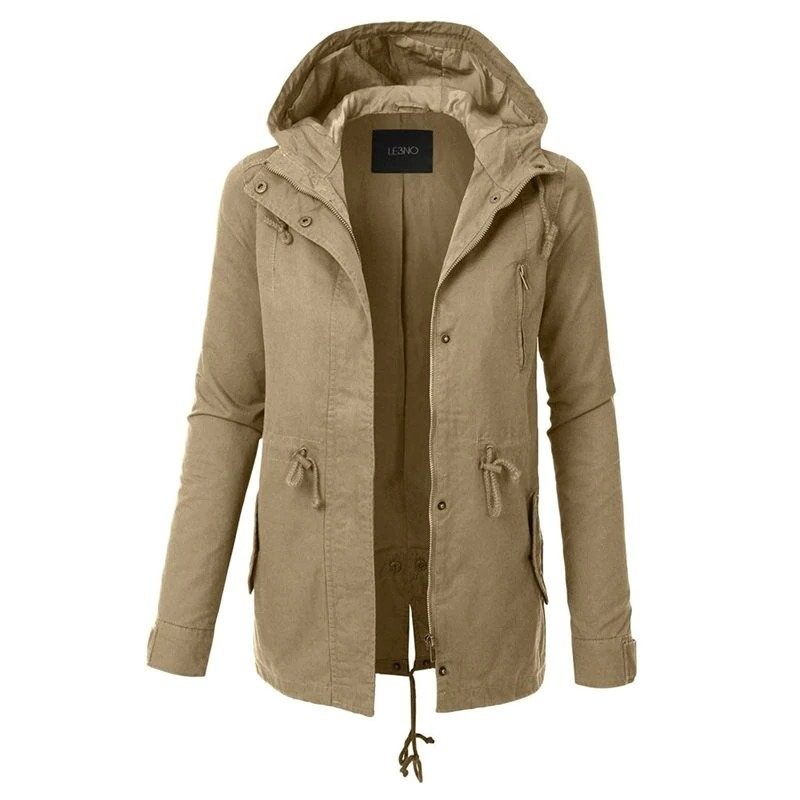 Warm hooded jacket - long - with zipperJackets