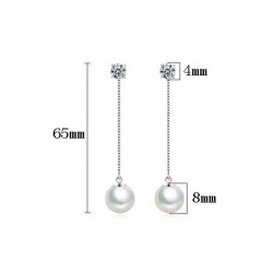 Long earrings with crystal & white pearlEarrings