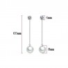 Long earrings with crystal & white pearlEarrings