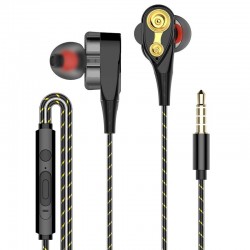 Wired earphones - earpods - high bass - dual drive - with microphone - 3.5mmEar- & Headphones