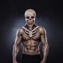 Scary skeleton mask - with chest bones piece - latex - full headMasks