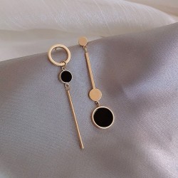 Long earrings with black circleEarrings