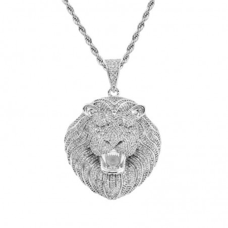 Iced out crystal lion's head - luxurious necklace - unisexNecklaces