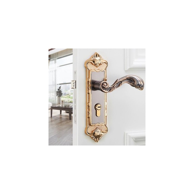 Vintage door handles with security lock - 2 pieces setFurniture Vintage door handles with security lock - 2 pieces setFurniture