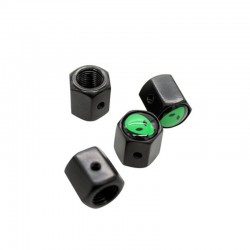 Stainless steel car wheel valve caps - green aliens - 4 piecesWheel parts