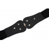Fashionable elastic wide belt - leafs emblem buckleBelts