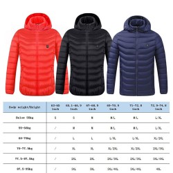 USB heated jacket with hood / zipper - down cotton - unisexJackets