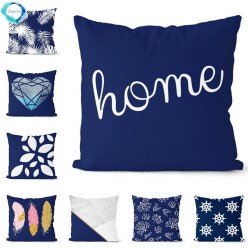 Navy blue geometric - cushion cover - polyester - 45 * 45cmCushion covers