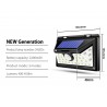 LED solar light - outdoor - motion sensor - wall - waterproof - 34 LEDSSolar lighting