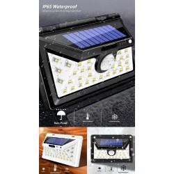 LED solar light - outdoor - motion sensor - wall - waterproof - 34 LEDSSolar lighting