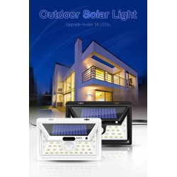 LED solar light - outdoor - motion sensor - wall - waterproof - 34 LEDSSolar lighting
