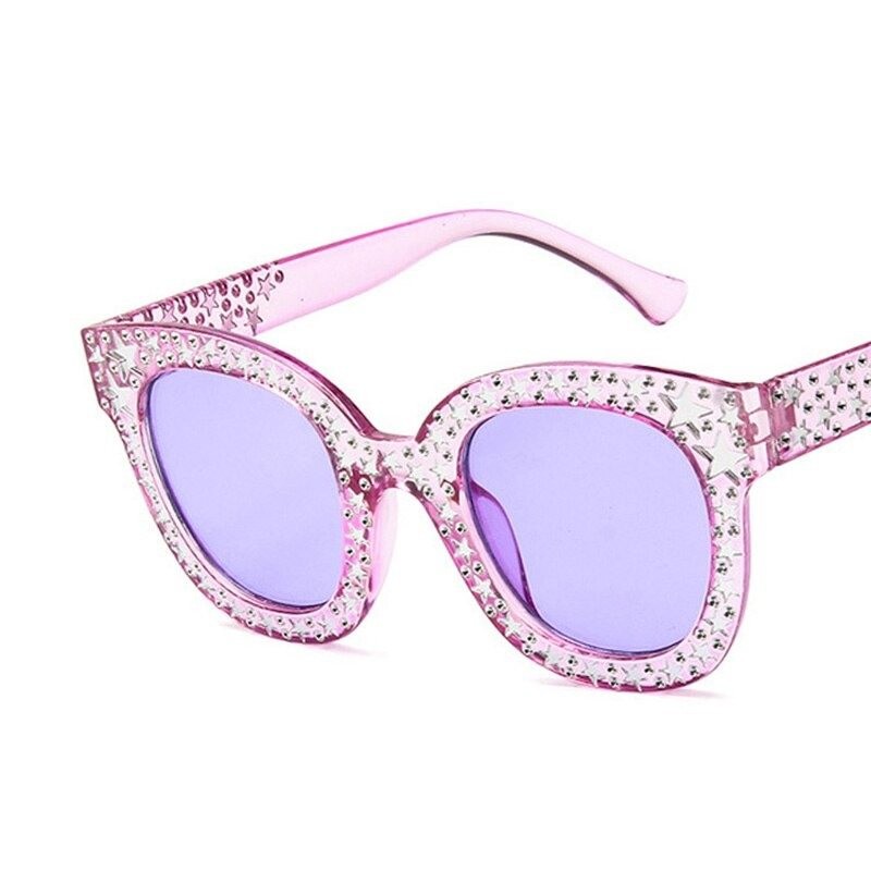 Retro square sunglasses - with crystals - UV400Sunglasses