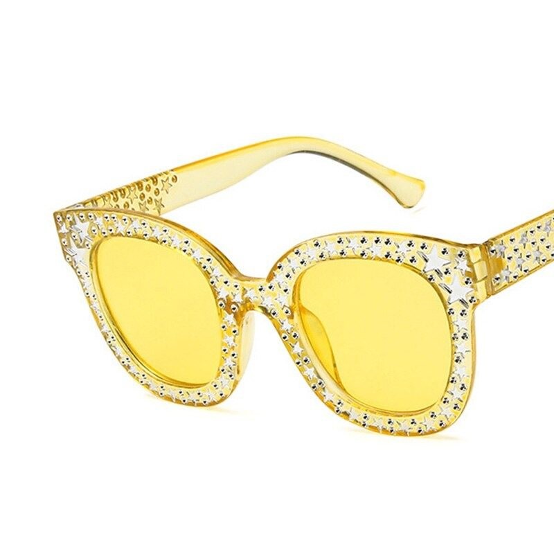 Retro square sunglasses - with crystals - UV400Sunglasses