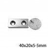 N35 - neodymium magnet - with double 5mm hole - 40 * 20 * 5mm - 1 - 30 piecesN35