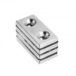 N35 - neodymium magnet - with double 5mm hole - 40 * 20 * 5mm - 1 - 30 piecesN35