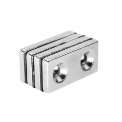 N35 - neodymium magnet - with double 5mm hole - 40 * 20 * 5mm - 1 - 30 piecesN35