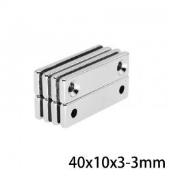 N35 - neodymium magnet - with 2 4mm holes - 40 * 10 * 3mm - 5 - 10 - 20 - 30 - 50 piecesN35