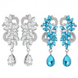 Crystal flowers - luxurious drop earringsEarrings