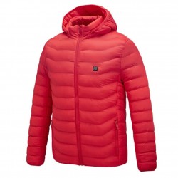 USB heated jacket with hood / zipper - down cotton - unisexJackets