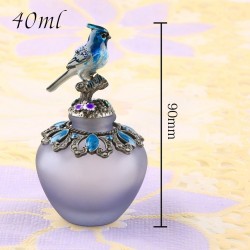 Vintage handmade glass perfume bottle - refillable - blue bird - 40mlPerfumes