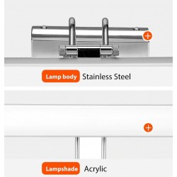 Modern - LED mirror light - wall lamp - stainless steel - waterproof - 12W - AC 90-265V - 42cmWall lights
