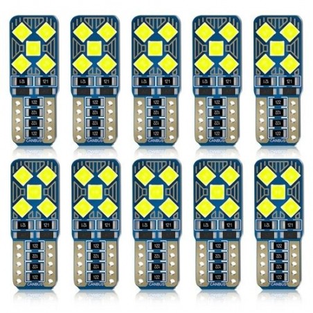 T10 W5W - LED bulbs - car light - 12V - 10 piecesT10