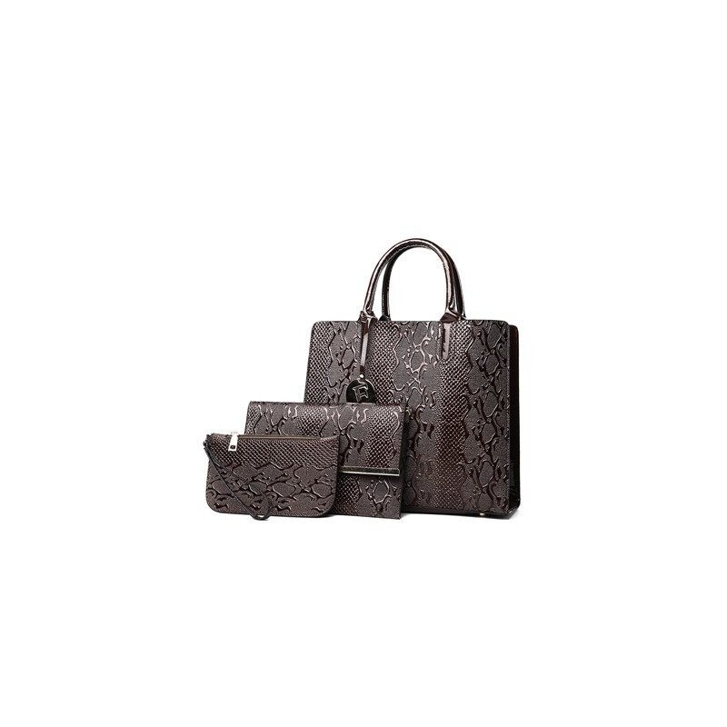 Fashionable leather snake pattern - shoulder / crossbody bag - 3 piecesSets