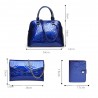 Leather handbag - crossbody - small purse - flowers print - 3 pieces setSets
