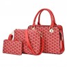Leather handbag - crossbody - small clutch bag - geometric design - 3 pieces setSets