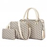 Leather handbag - crossbody - small clutch bag - geometric design - 3 pieces setSets