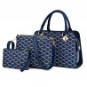 Leather handbag - crossbody - small clutch bag - geometric design - 3 pieces setSets