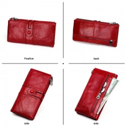 Long wallet with zipper - genuine leatherWallets