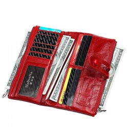 Long wallet with zipper - genuine leatherWallets