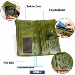 Long wallet with zipper - genuine leatherWallets